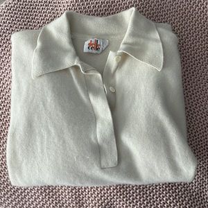 delle elle cream wool knit sweater